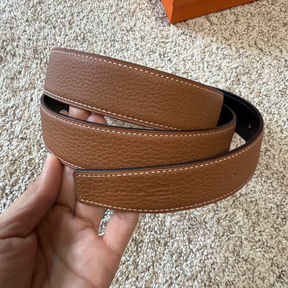 Hermes 32MM Togo reversible belt strap & buckle - Picture 5 of 7